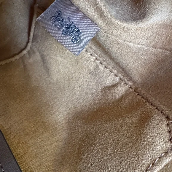 ✨Coach Macie Suede Colorblock Cream and Brown Leather Crossbody Bag - New - Picture 11 of 12